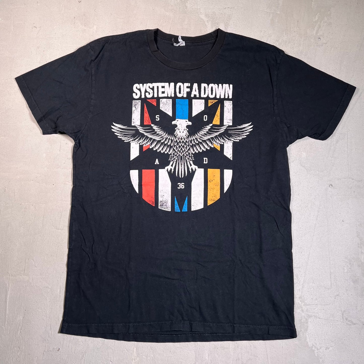 System of A Down Denver Co Black Tee Size Large USED v19579