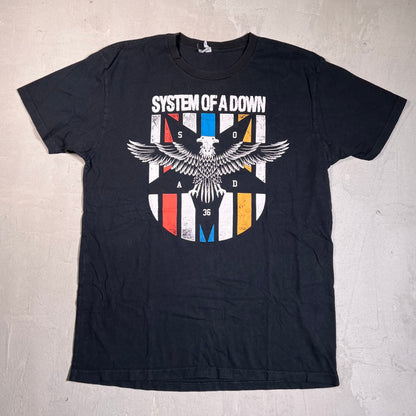 System of A Down Denver Co Black Tee Size Large USED v19579
