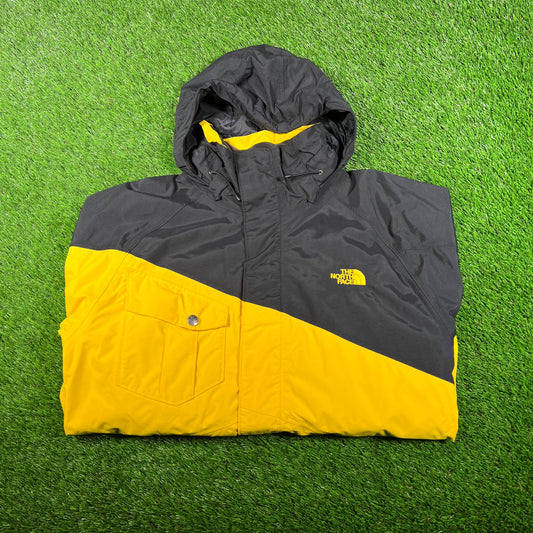 North Face Hyvent Light Yellow/Black Jacket Size Large USED v17831