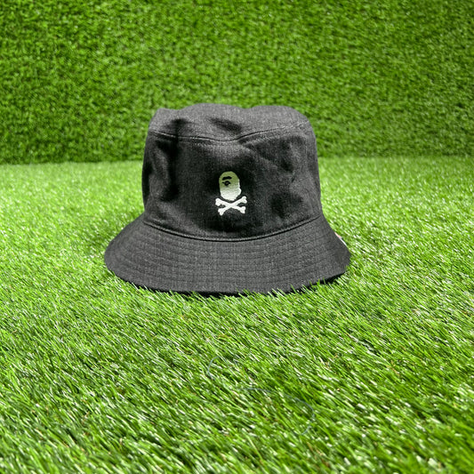 Bape Pirate Black Denim Bucket Hat USED x15135