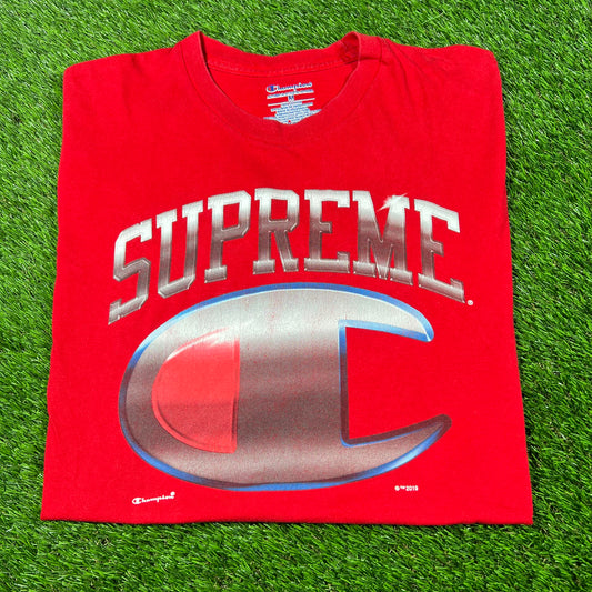 Supreme Champion C Red Tee Size Medium USED x14598