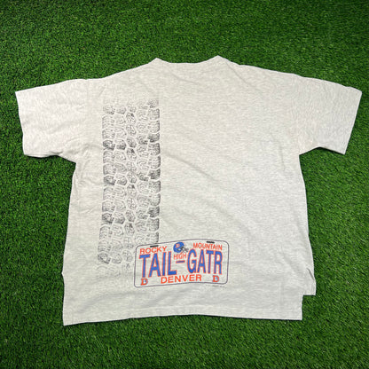 1990s Denver Broncos "Tailgate Team" Grey Tee Size XL USED v18484