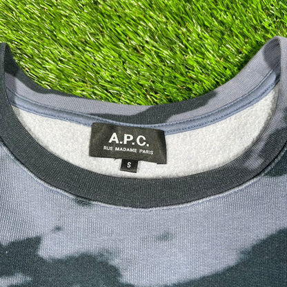 APC Rue Madame Blue Camo Crewneck Size Small USED x14600