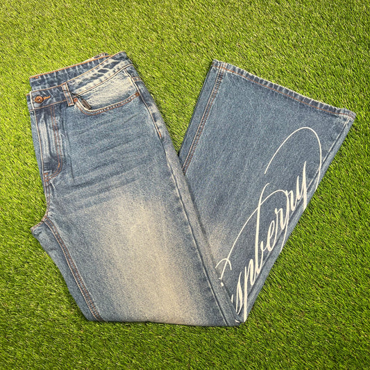 GV Gallery Miley Cyrus Flared Blue Jeans Size Large NEW x15226