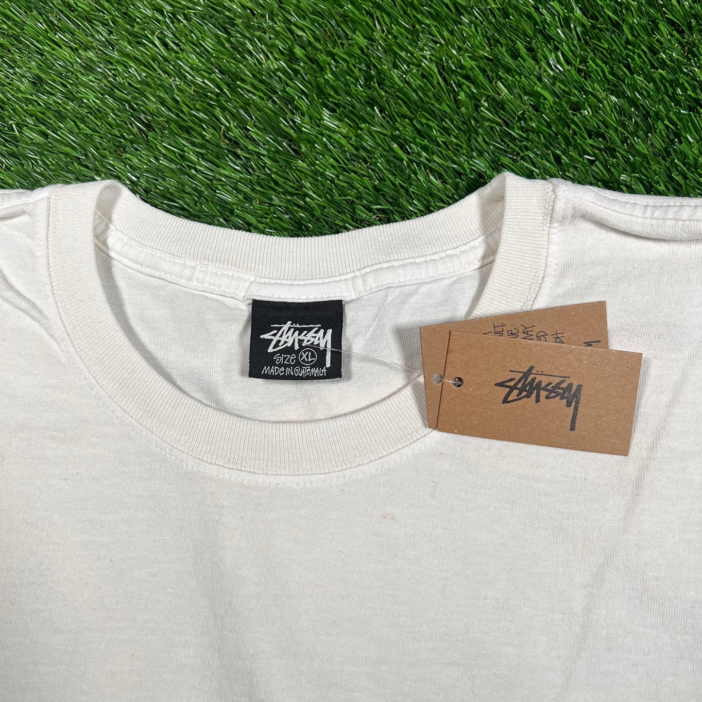 Stussy Strike Pigment Dyed White Tee Size XL NEW x15786