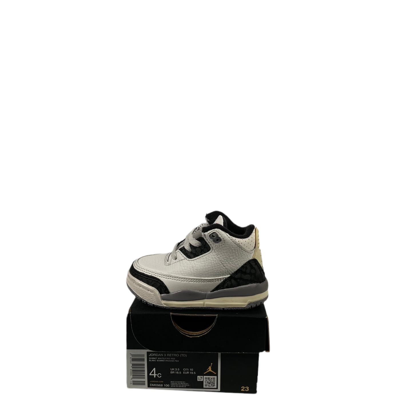 Jordan 3 Cement Grey (2024) Size 4c USED s18787