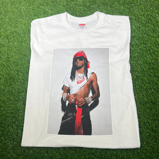 Supreme Playboi Carti White Tee Size Medium USED x14862