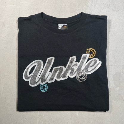 Bape x Unkle Glitter Black Tee Size Large USED x1537