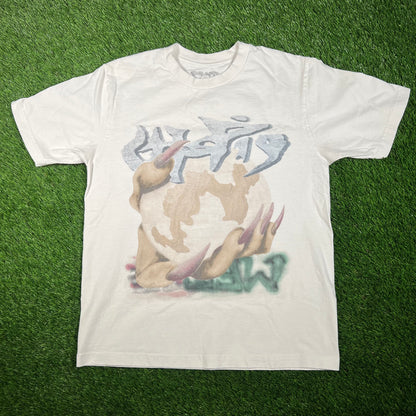 Travis Scott Utopia White Metlife Tee Size Medium USED x15297