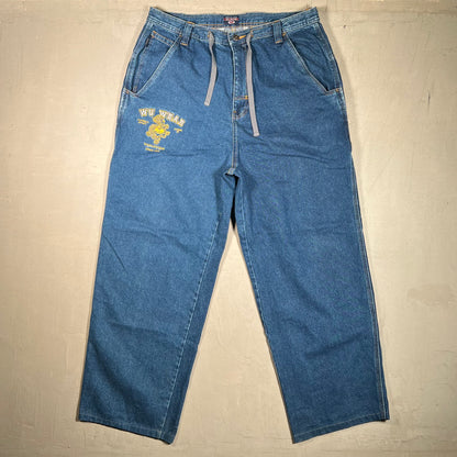 1990s Wu Wear Dragon Denim Jeans Size 38x32 USED v19466