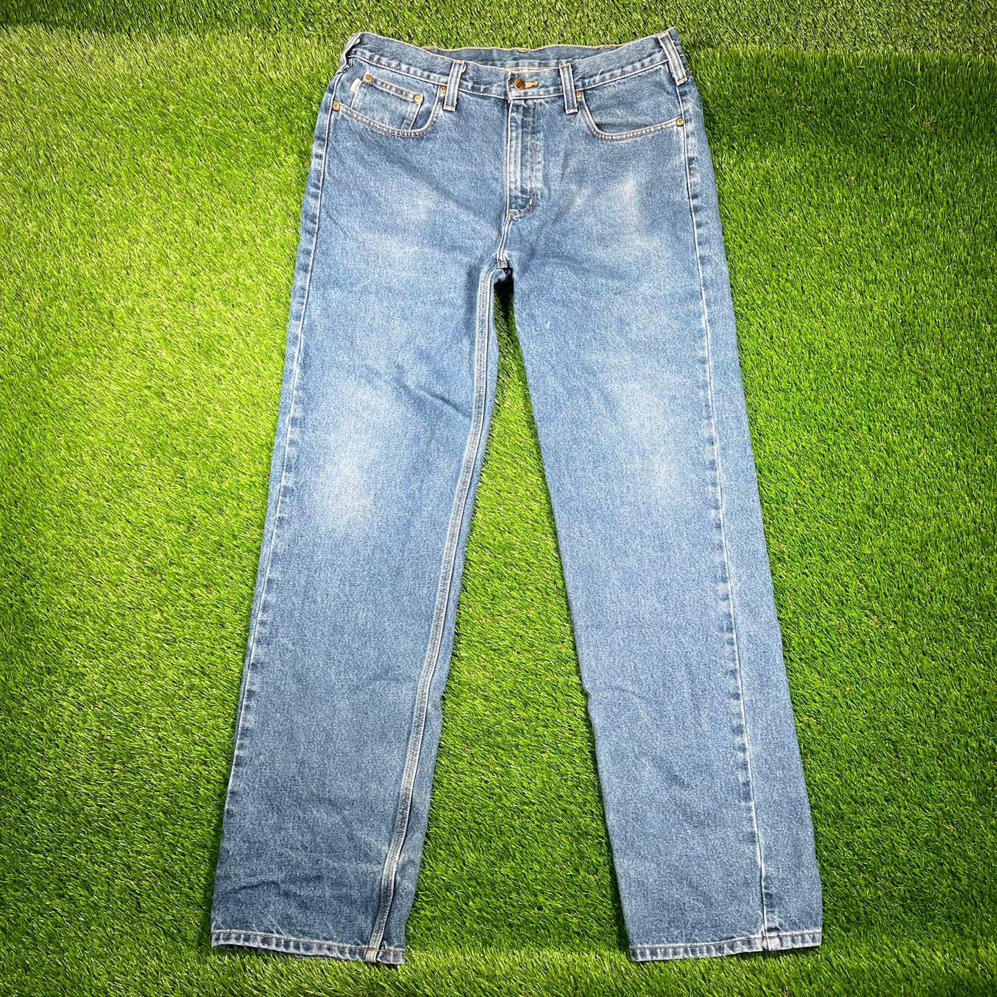 Y2K Carhartt Workwear Blue Jeans Pants Size 36 USED v18710