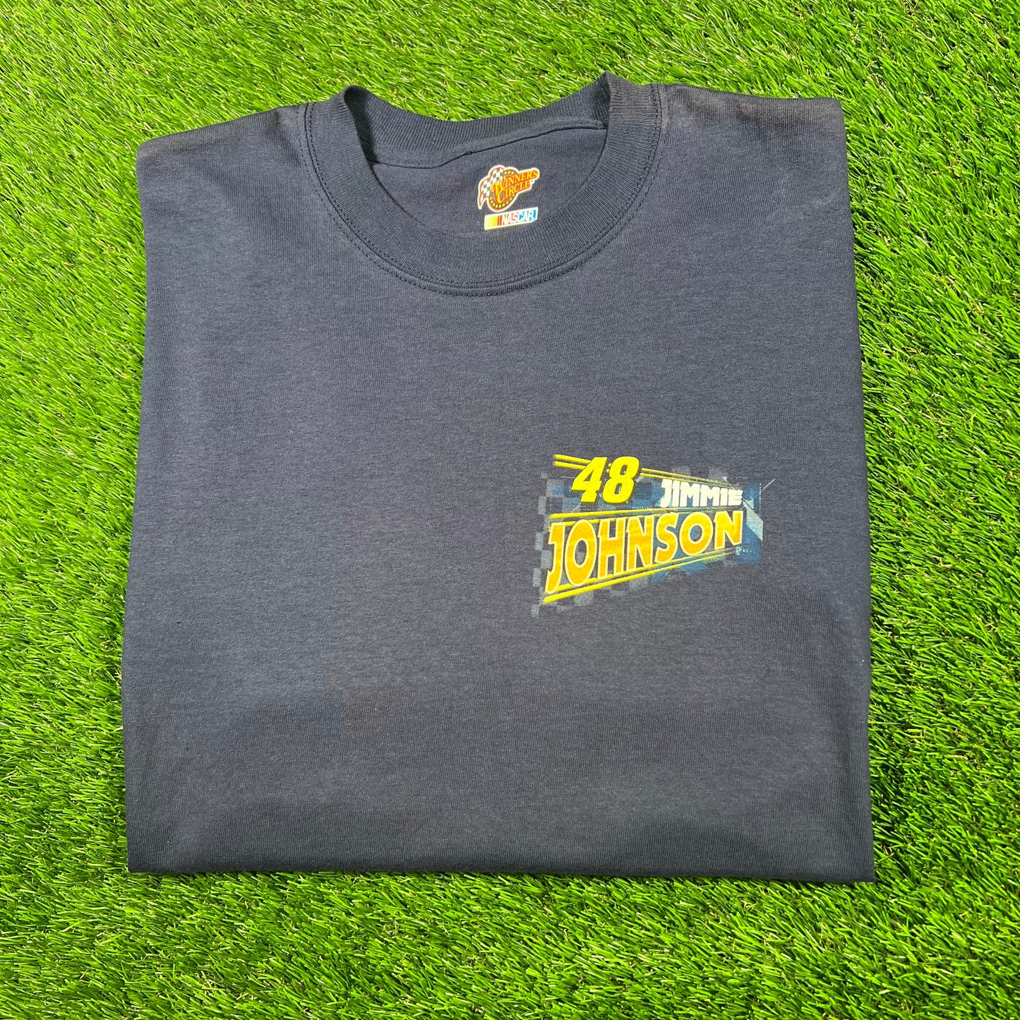 2006 Jimmi Johnson Navy Nascar Tee Size Large USED v17272