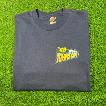 2006 Jimmi Johnson Navy Nascar Tee Size Large USED v17272