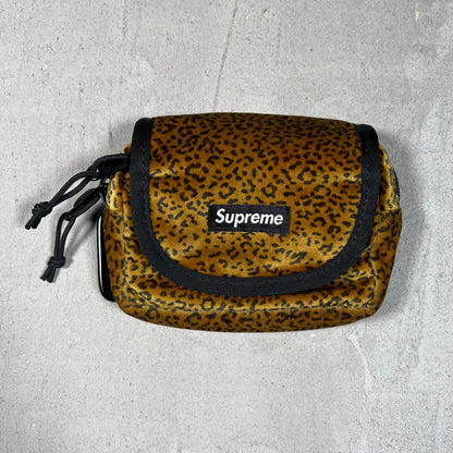 Supreme Velvet Mini Leopard Zip Bag USED x17593