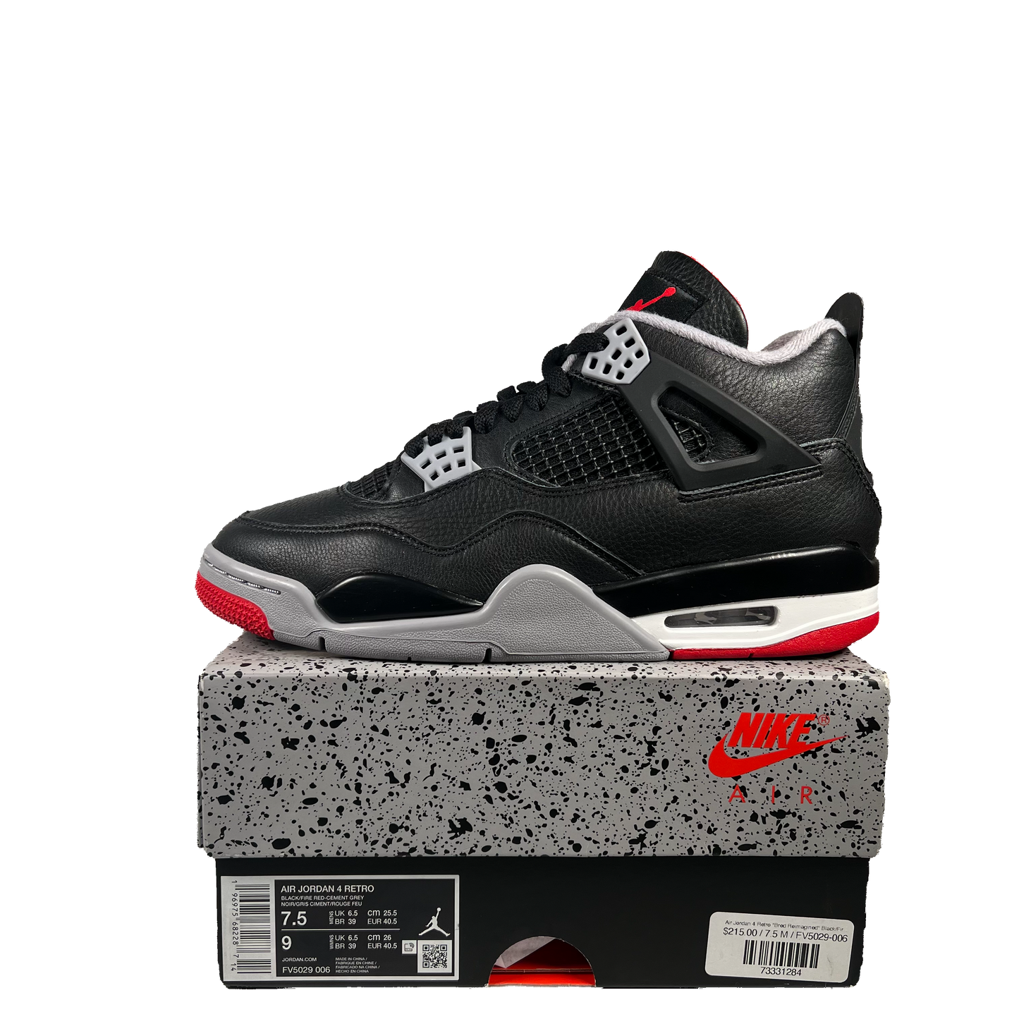 Jordan 4 Bred Reimagined (2024) Size 7.5 USED s20058