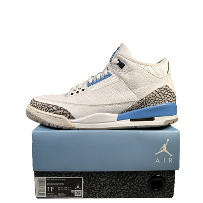 Jordan 3 UNC (2020) Size 11.5 USED s19961