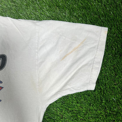 2004 MBNA America Speedway Nascar Racing White Tee Size XL USED v17432