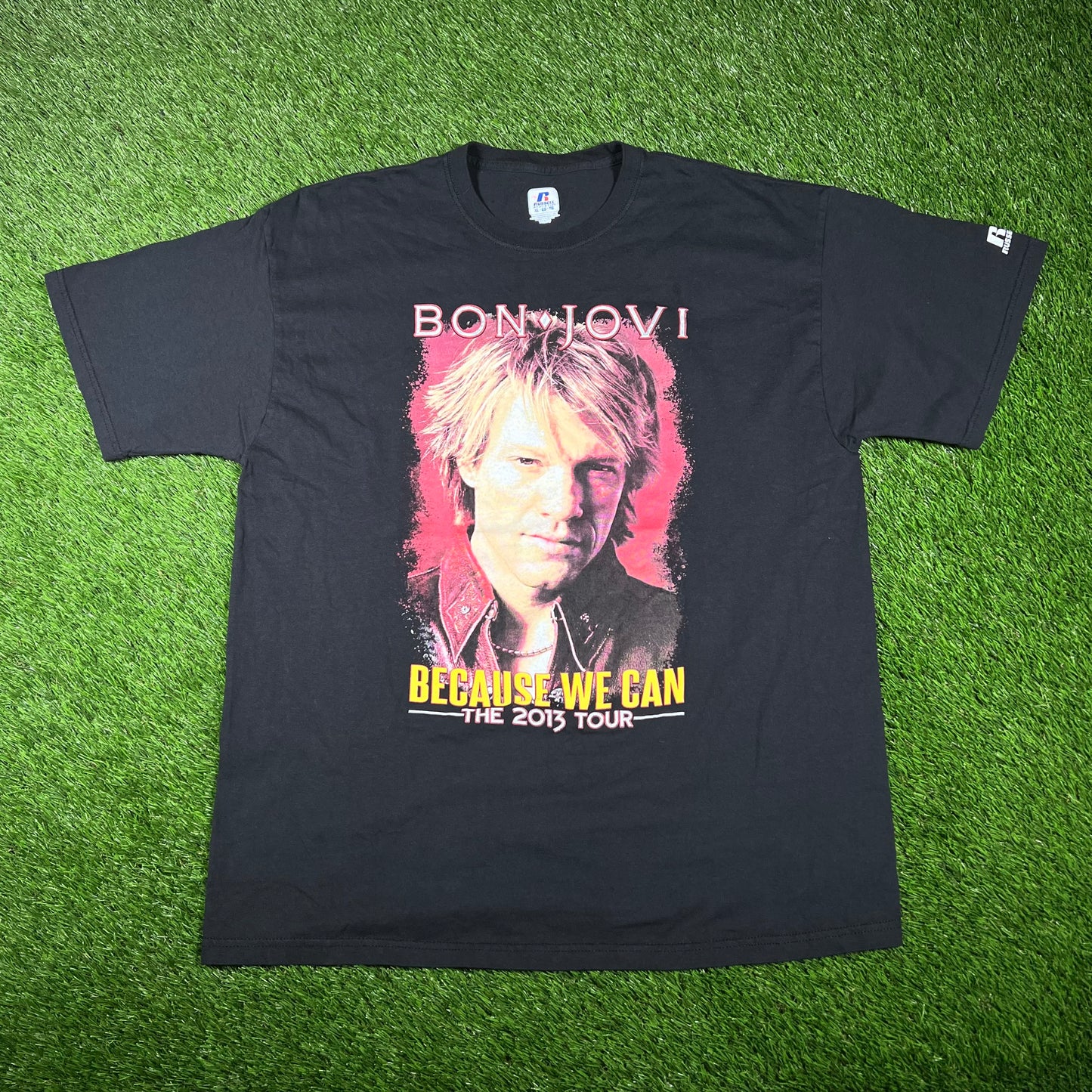 2013 Bon Jovi Because We Can Tour Black Tee Size XL USED v17280