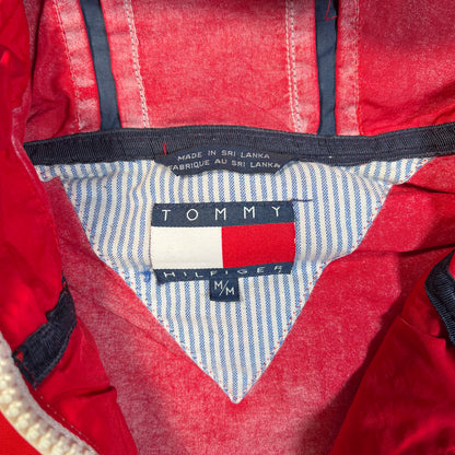 1990s Tommy Hilfiger Red Lightweight ZIp Up Jacket Size Medium USED v1885