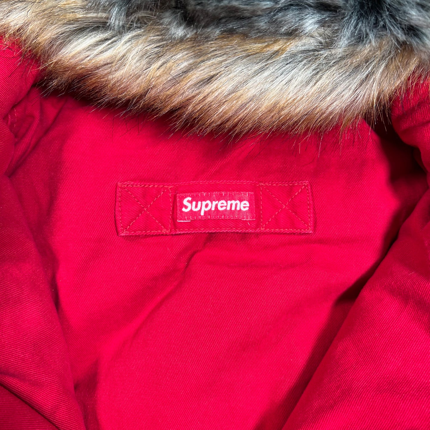 Supreme Reversible Faux Fur Red Hooded Work Jacket (2026) Size XL NEW x16444