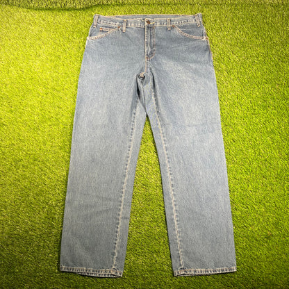 Y2K Dickies Work Wear Blue Jeans Size 36x32 USED v18074