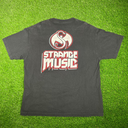 Y2K Tech N9ne Strange Music Black Tee Size XL USED v17648