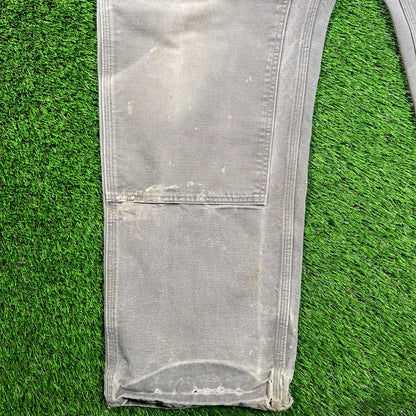 Carhartt Grey Double Knee Carpenter Pants Size 38x29 USED v18419