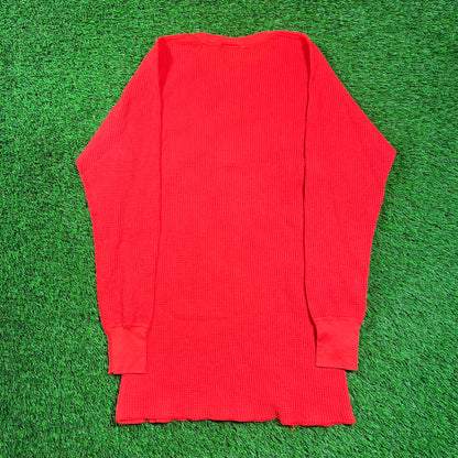 1980's Harley Davidson Red Thermal Longsleeve Size Large USED v18427