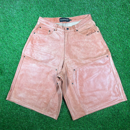 GV Gallery Raspberry Peach Leather Brown Shorts Size Small NEW x15636