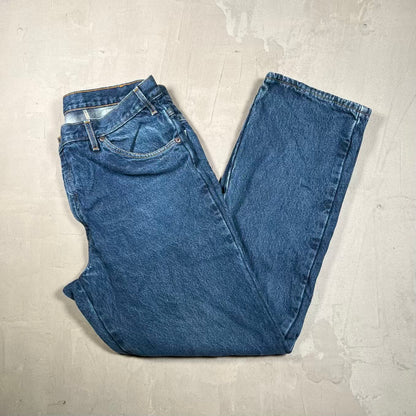 Y2K Dickies Flannel Lined Blue Jeans Size 38x32 USED v20374