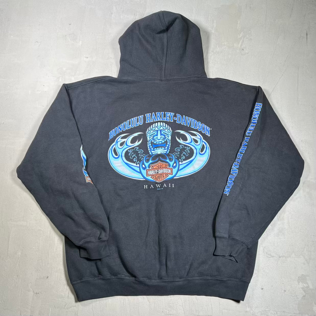 2014 Harley Davidson Honolulu Hawaii Black Zip Up Hoodie Size XL USED v20143