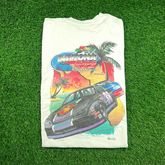 1997 Daytona 500 Dale Earnhardt's #3 White Tee Size XXL USED v18491