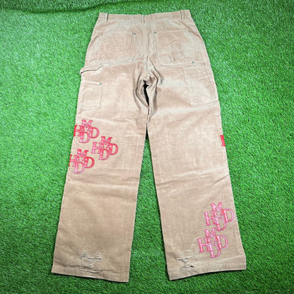 HMDD Patch Cord Double Knee Brown Patch Pants Size Small NEW x15877