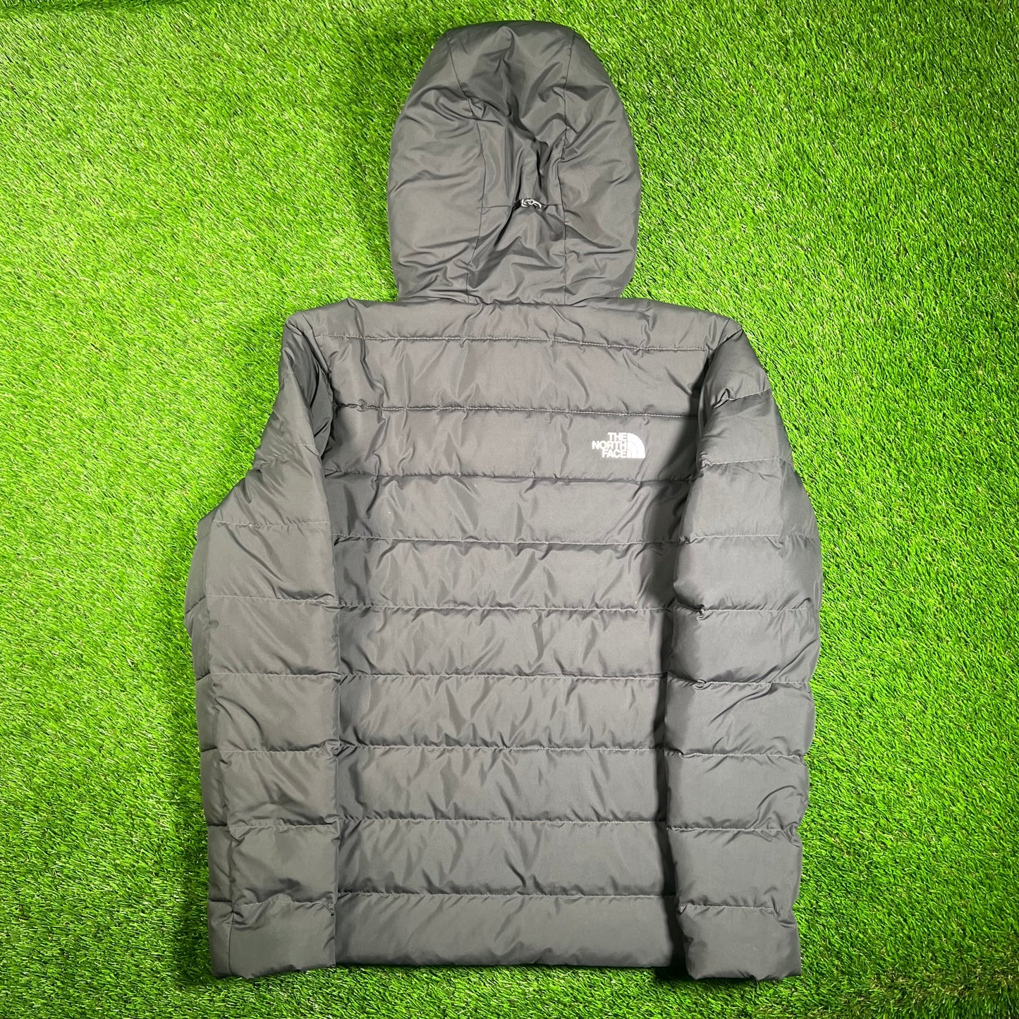North Face Dark Grey MicroDown Puffer Jacket Size Small USED v18153