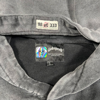 God Speed Racer Goldie Hoodie Black Wash Size Large USED X16944