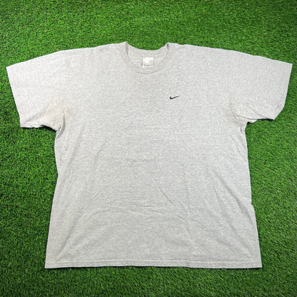 1990's Nike Grey Nike Check Pocket Logo Tee Size XXL USED v18435