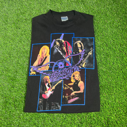 1990 Aerosmith North American Pump Tour Black Tee Size Large USED v16631