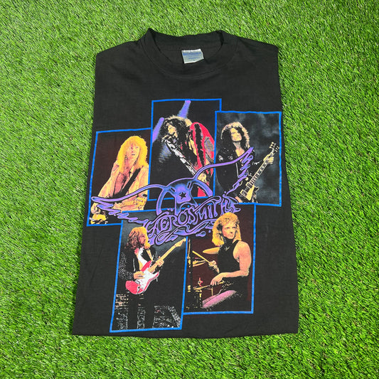 1990 Aerosmith North American Pump Tour Black Tee Size Large USED v16631