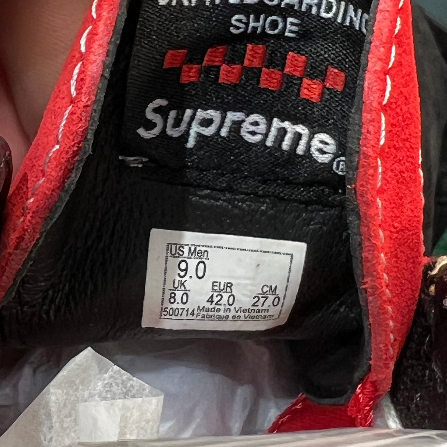 Vans Skate Grosso Mid Supreme Monogram S Logo Red (2021) Size 9 NEW s20228