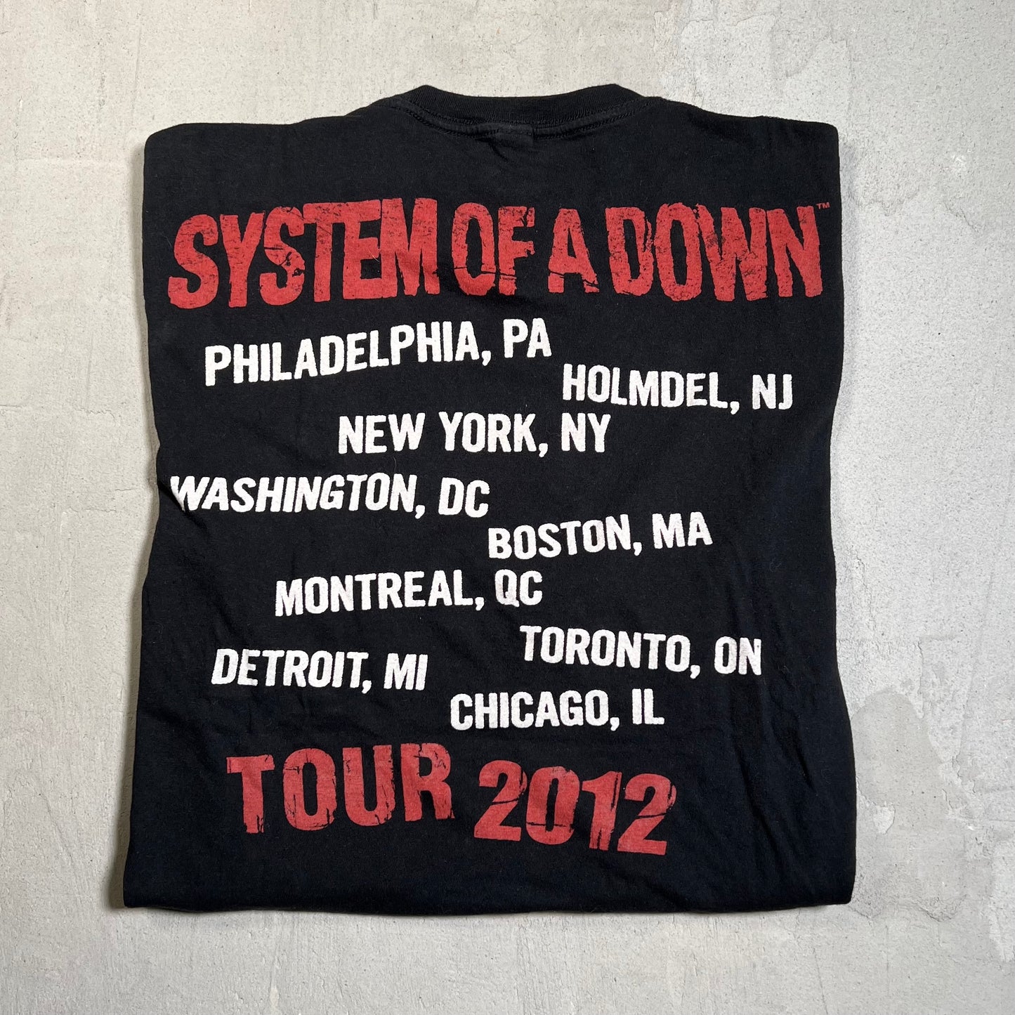 2012 System of A Down Black Tour Tee Size Medium USED v19583