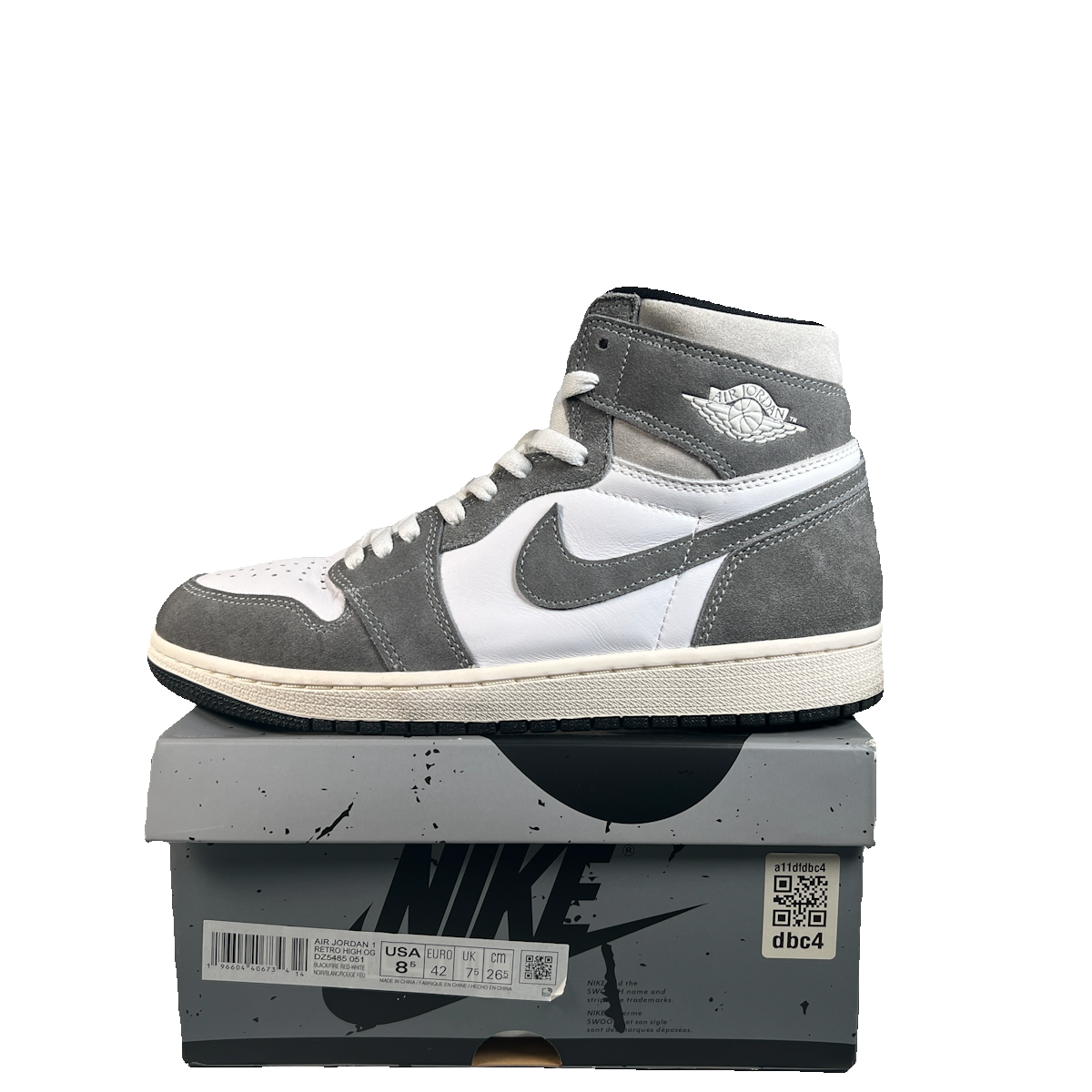 Jordan 1 High Washed Black (2023) Size 8.5 USED s23011