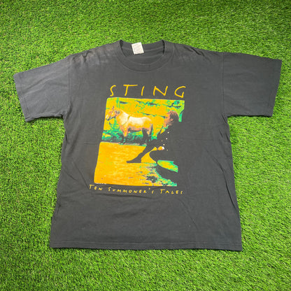 1993 Sting Ten Summoner's Tales Black Tour Tee Size XL USED v18270