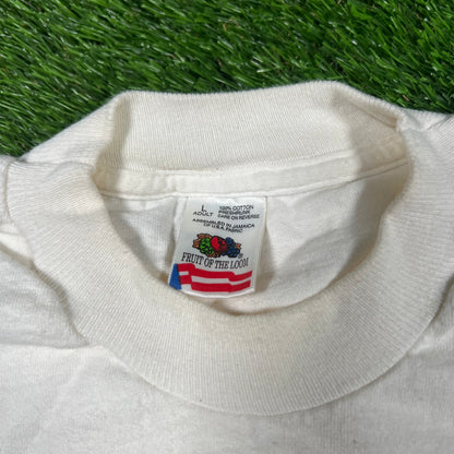 1983 Bully Hill Love my Goat Red Wine White Tee Size Large USED v17205