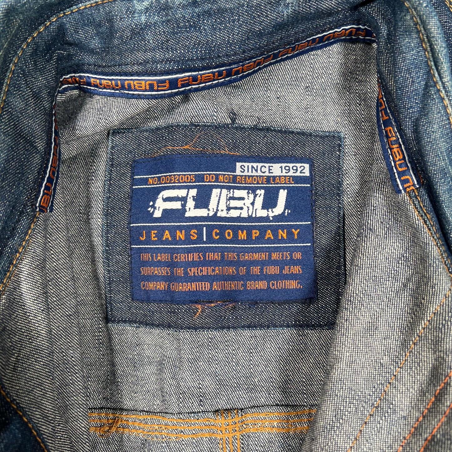 Y2K Fubu Blue Selvedge Denim Shirt Size XXL USED v17895