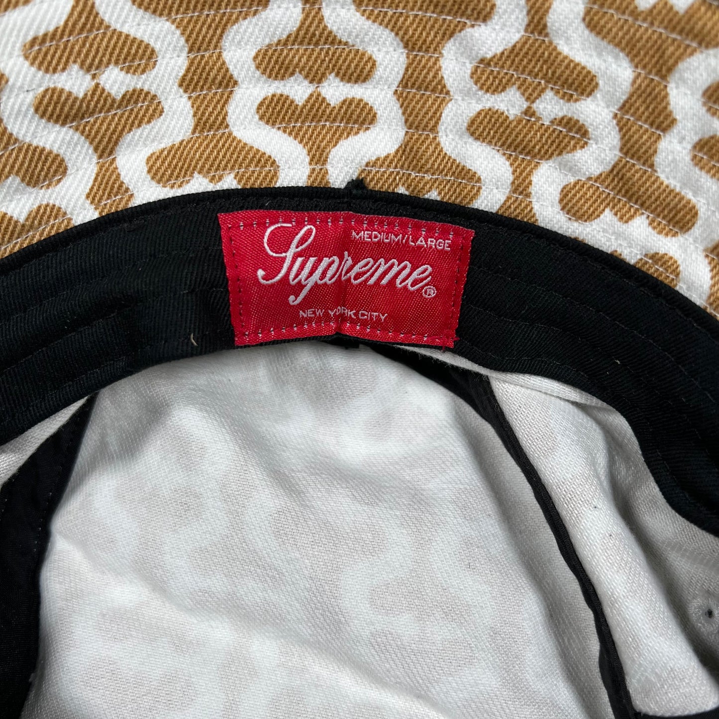 Supreme Tan Monogram Twill Crusher Size Medium/Large (2021) USED x14777