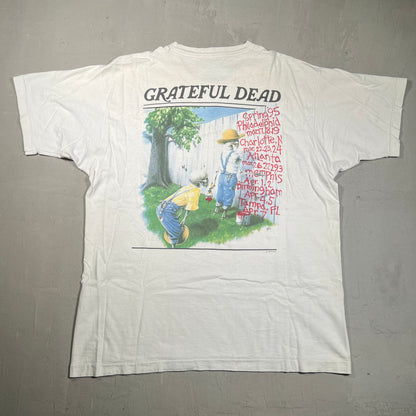 1995 Grateful Dead Garden on River Spring Tour White Tee Size XL USED v4984
