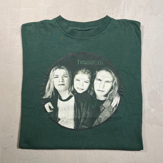 1990s Hanson Green Band Tee Size Large USED v19477