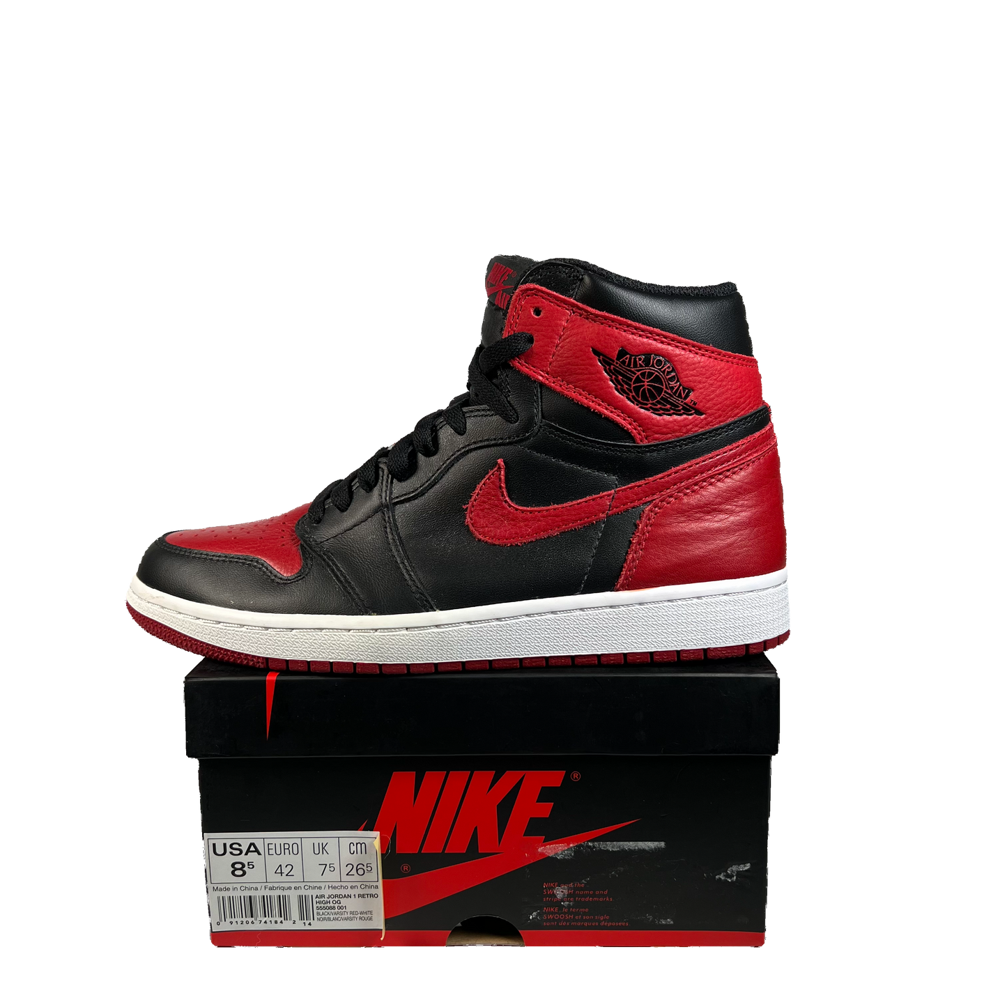 Jordan 1 High Bred Banned (2016) Size 8.5 USED s22552
