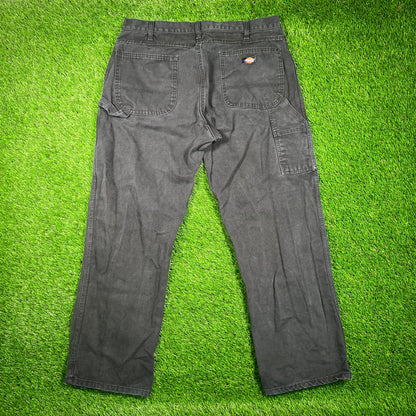 Y2K Dickies Workwear Black Canvas Pants Size 38x30 USED v18712