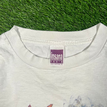 1992 Water Color Horse Hat Boots White Tee Size XL USED v17723